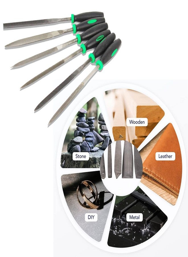 Malfah Enterprises مجموعة مبارد إبر فولاذية من مالفاه، 6 قطع بمقبض معدني وبلاستيكي، رقم المنتج 272106 - Image 3